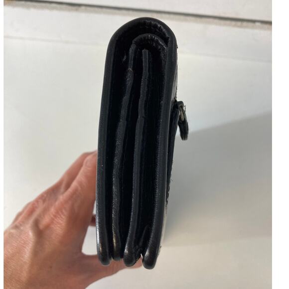 BRIGHTON LARGE BROWN EMBOSSED ANIMAL PRINT LEATHER WALLET - Picture 8 of 8